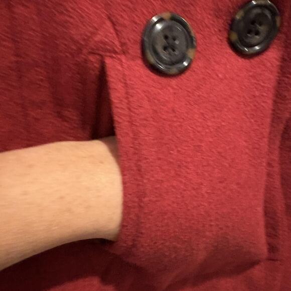 Gap Coat Womens XS Red Wool Blend Peacoat Double‎ Breasted Lined Pockets Short - Picture 5 of 12
